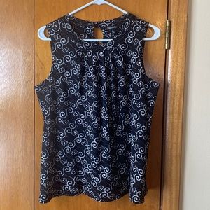 Relativity black sleeveless top, stretch knit material.